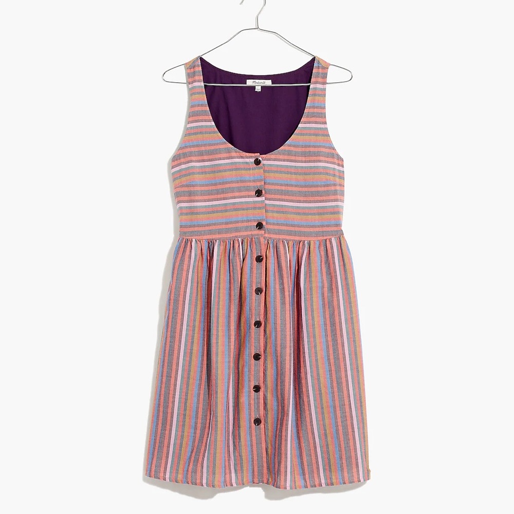GUC Madewell - Scoopneck Tank Dress in Rainbow Stripe